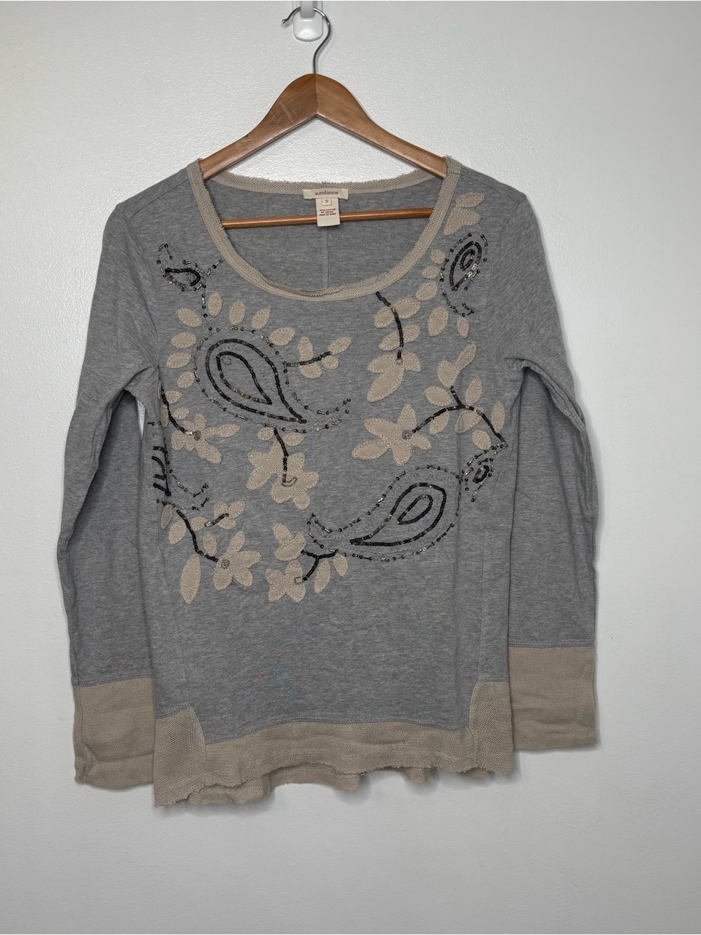 Sundance Embellished Paisley Floral Top Women’s Small Boho Cottagecore